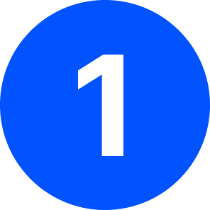 number 1 of the list placed on the blue round background