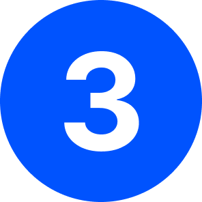 number 3 of the list placed on the blue round background
