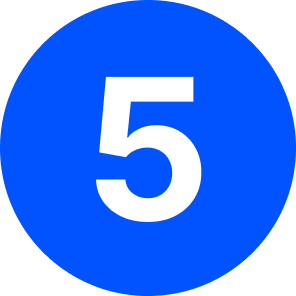 number 5 of the list placed on the blue round background