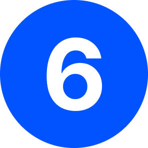 number 6 of the list placed on the blue round background
