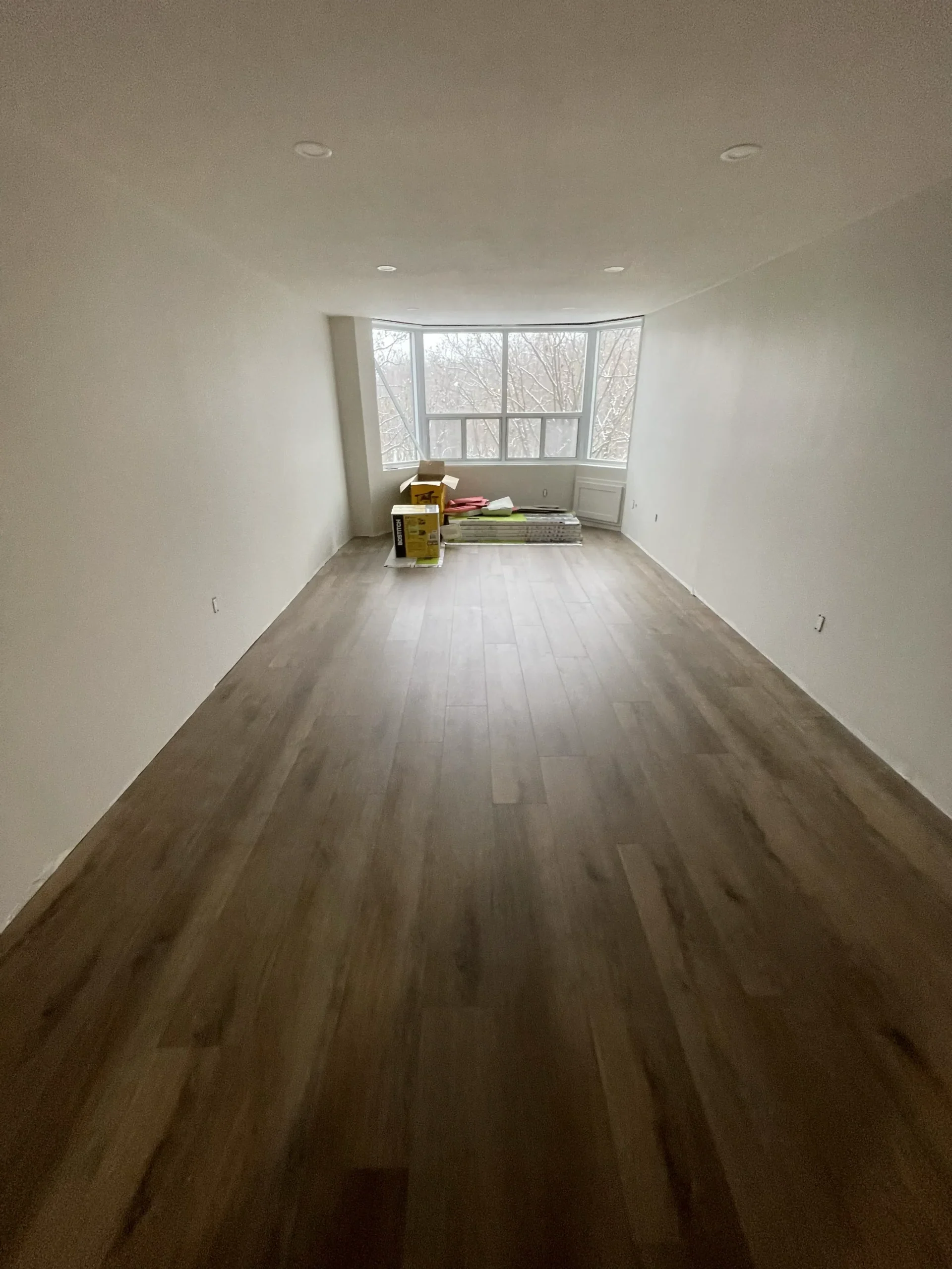 Brand new laminate flooring just installed in Kitchener condo