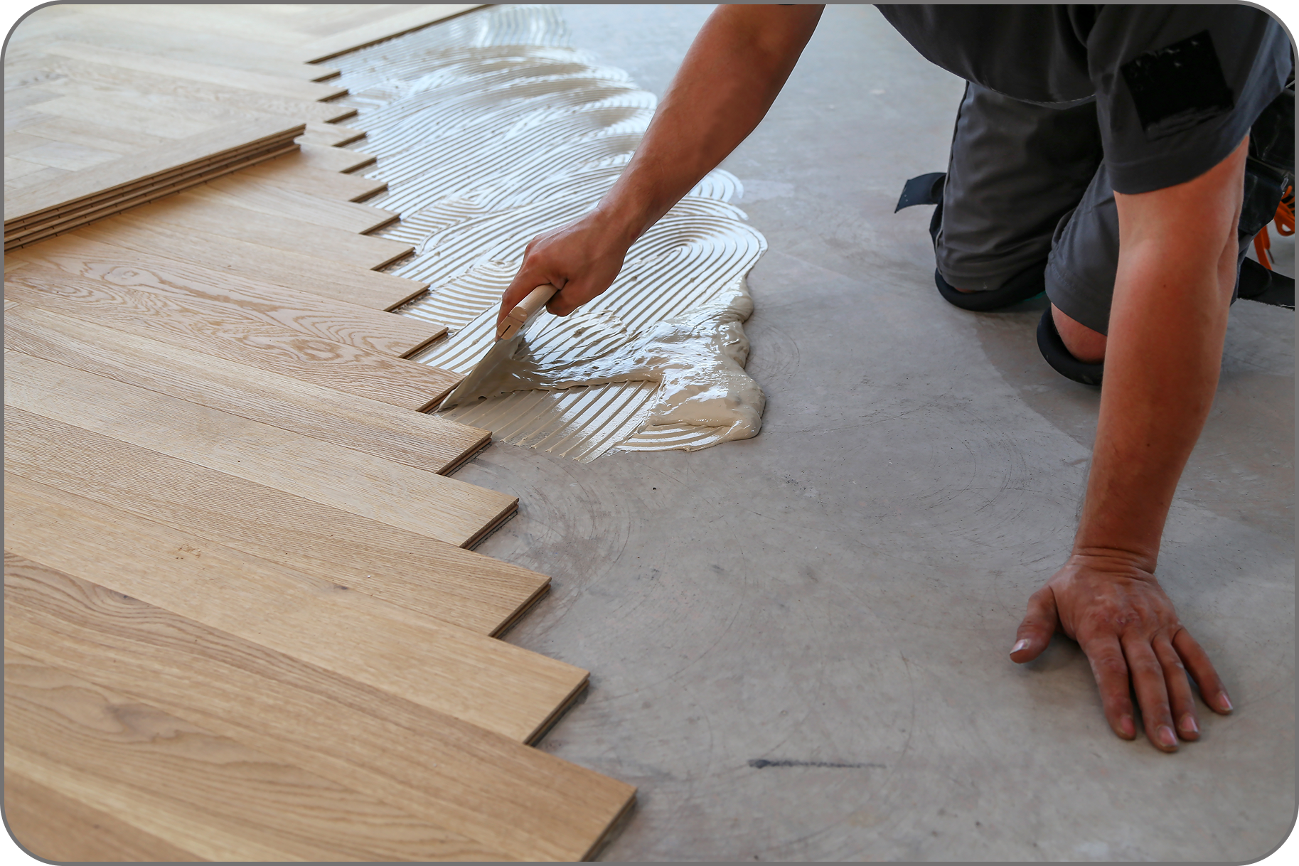 Hardwood flooring installation process